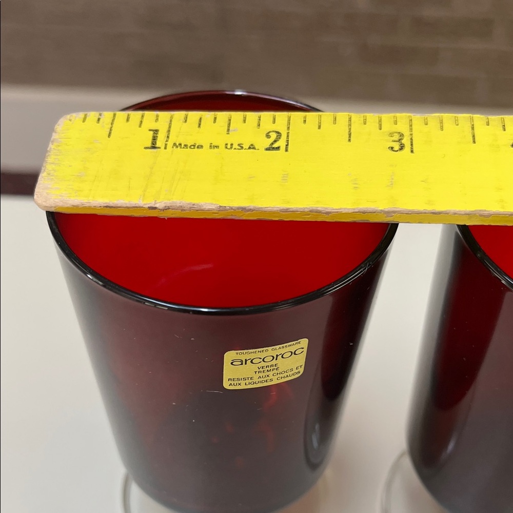 Arcoroc Ruby Red Glass Goblets - Set of 4 - Picture 5 of 11